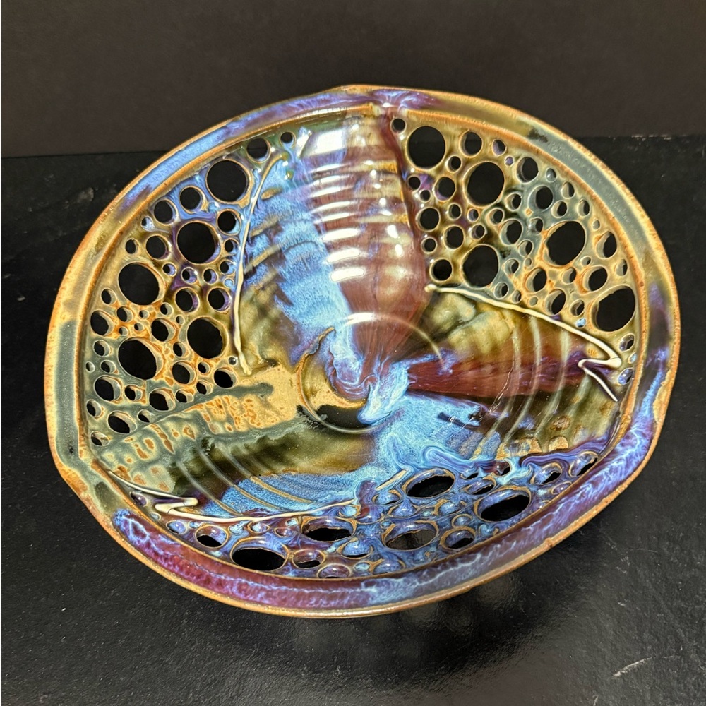 Hamilton Williams Studio Pottery Reticulated Bowl 10.5”
